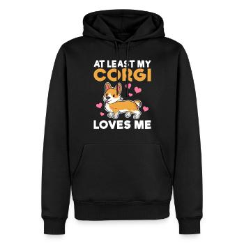 Cadeaux de corgi pour les amateurs de corgi - Sweat à capuche Premium bio Homme - noir - Devant - Nico (187cm)