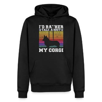 Corgi Gifts for Corgi Lovers - Men’s Premium Organic Hoodie - black - Front - Nico (187cm)
