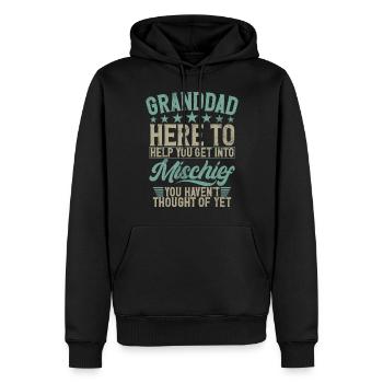 Grand-père Grand-père Pops Grand-parent - Sweat à capuche Premium bio Homme - noir - Devant - Nico (187cm)