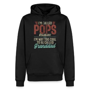 Grand-père Grand-père Pops Grand-parent - Sweat à capuche Premium bio Homme - noir - Devant - Nico (187cm)