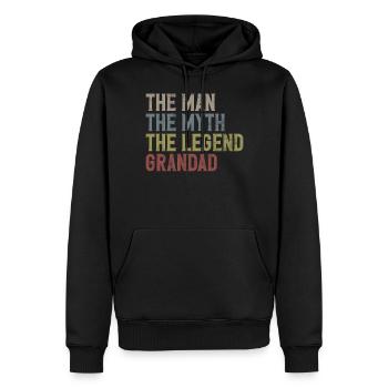 Grand-père Grand-père Pops Grand-parent - Sweat à capuche Premium bio Homme - noir - Devant - Nico (187cm)