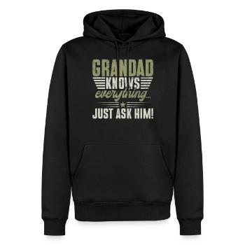 Grand-père Grand-père Pops Grand-parent - Sweat à capuche Premium bio Homme - noir - Devant - Nico (187cm)