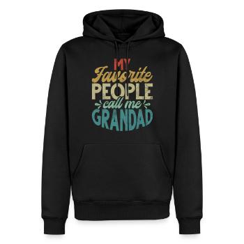 Grand-père Grand-père Pops Grand-parent - Sweat à capuche Premium bio Homme - noir - Devant - Nico (187cm)