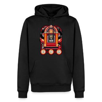 Jukebox Collector 33 78 45 - Men’s Premium Organic Hoodie - black - Front - Nico (187cm)