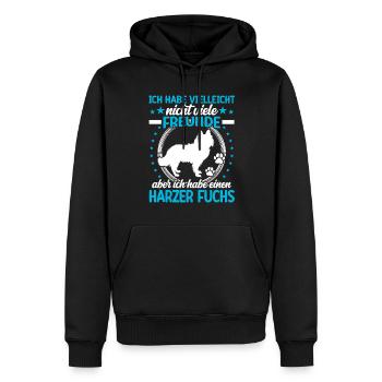 Harz fox is my friend Old German herding dog - Men’s Premium Organic Hoodie - black - Front - Nico (187cm)