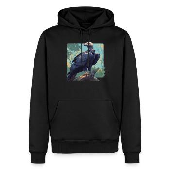 Vulture Geier - Männer Premium Bio Hoodie - Schwarz - Vorne - Nico (187cm)