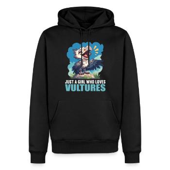 Vulture Geier - Männer Premium Bio Hoodie - Schwarz - Vorne - Nico (187cm)