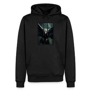 Vulture Geier - Männer Premium Bio Hoodie - Schwarz - Vorne - Nico (187cm)