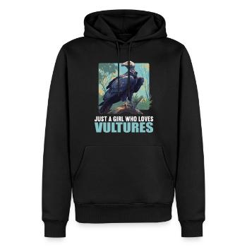 Vulture Geier - Männer Premium Bio Hoodie - Schwarz - Vorne - Nico (187cm)