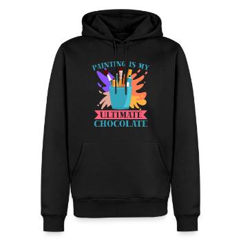 Artist Painter Graphic Painting Ultimate Chocolate - Männer Premium Bio Hoodie - Schwarz - Vorne - Nico (187cm)