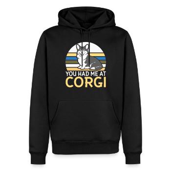 Cadeaux de corgi pour les amateurs de corgi - Sweat à capuche Premium bio Homme - noir - Devant - Nico (187cm)