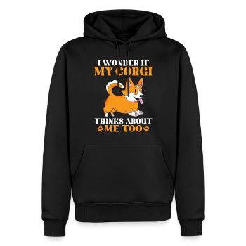 Cadeaux de corgi pour les amateurs de corgi - Sweat à capuche Premium bio Homme - noir - Devant - Nico (187cm)