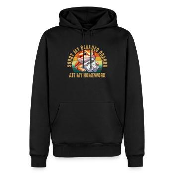 bearded dragon ate my homework, reptile bearded - Männer Premium Bio Hoodie - Schwarz - Vorne - Nico (187cm)