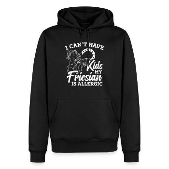 Ich Kann Keine Kinder Haben, Die Mein Friesisch - Männer Premium Bio Hoodie - Schwarz - Vorne - Nico (187cm)