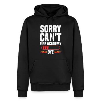 Excuse me. Tilt. Fire Academy. Goodbye. - Men’s Premium Organic Hoodie - black - Front - Nico (187cm)