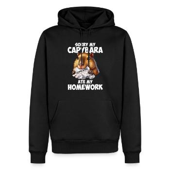 Capybara ate my homework, capybara - Männer Premium Bio Hoodie - Schwarz - Vorne - Nico (187cm)