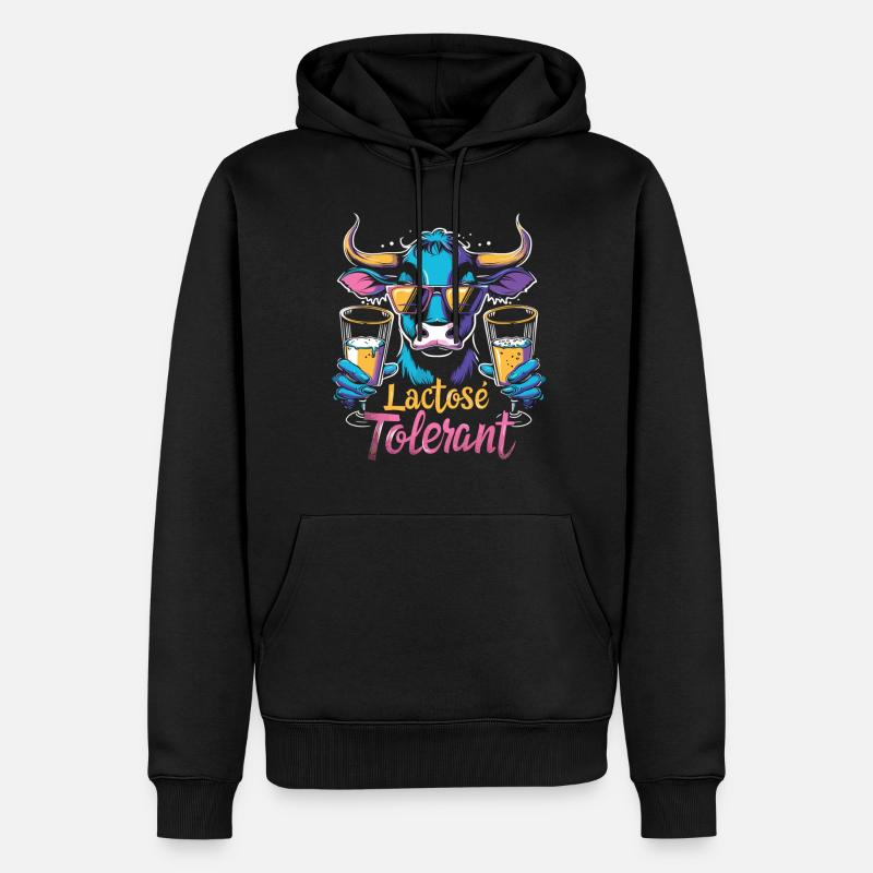 Tolérant au lactose - Sweat à capuche Premium bio Homme - noir