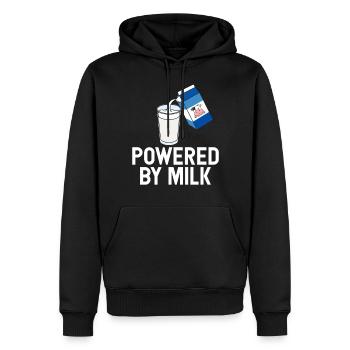 Powered By Milk Legen Diary Funny Fresh Organic - Männer Premium Bio Hoodie - Schwarz - Vorne - Nico (187cm)