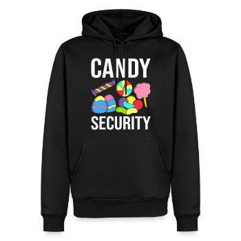 Candy Security Funny Candy Confectionery Sweet - Men’s Premium Organic Hoodie - black - Front - Nico (187cm)