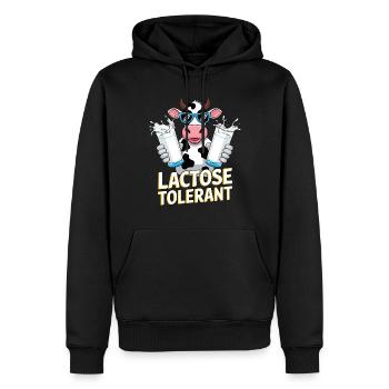 Amateurs de lait tolérants au lactose Tolérants au lactose - Sweat à capuche Premium bio Homme - noir - Devant - Nico (187cm)