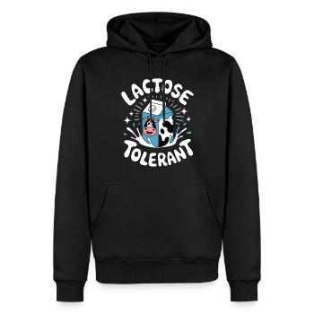 Tolérant au lactose Amateurs de lait Lactose - Sweat à capuche Premium bio Homme - noir - Devant - Nico (187cm)