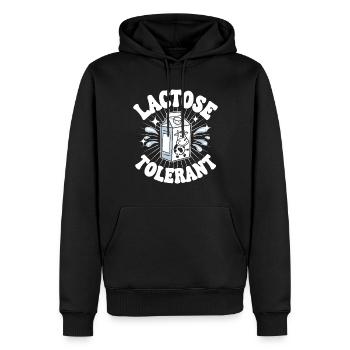 Les amateurs de lait tolérants au lactose - Sweat à capuche Premium bio Homme - noir - Devant - Nico (187cm)