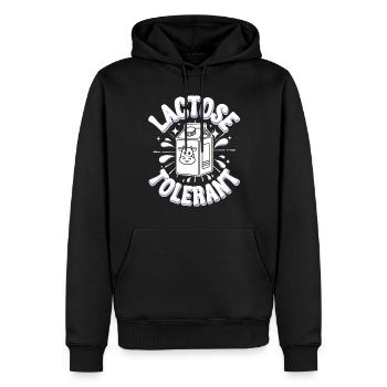 Tolérants au lactose Amateurs de lait - Sweat à capuche Premium bio Homme - noir - Devant - Nico (187cm)