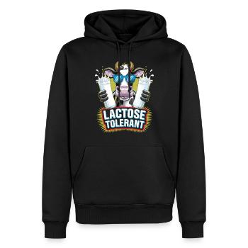 Tolérants au lactose Amateurs de lait - Sweat à capuche Premium bio Homme - noir - Devant - Nico (187cm)