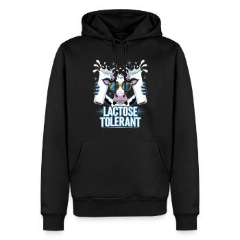 Tolérants au lactose Amateurs de lait - Sweat à capuche Premium bio Homme - noir - Devant - Nico (187cm)