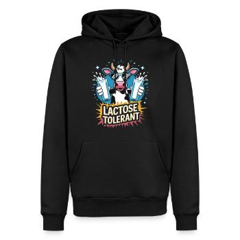 Tolérants au lactose Amateurs de lait - Sweat à capuche Premium bio Homme - noir - Devant - Nico (187cm)