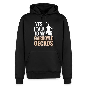 Ja, Ich Spreche Mit Meinem Gargoyle Geckos - Männer Premium Bio Hoodie - Schwarz - Vorne - Nico (187cm)
