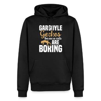 Gargoyle Geckos, Weil Katzen Langweilig Sind - Männer Premium Bio Hoodie - Schwarz - Vorne - Nico (187cm)