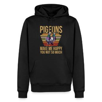 Amateurs de pigeons Pigeons Amoureux des oiseaux - Sweat à capuche Premium bio Homme - noir - Devant - Nico (187cm)