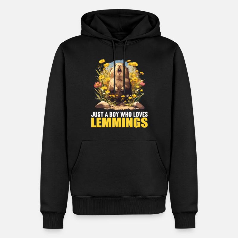 Lemminge Lemming - Männer Premium Bio Hoodie - Schwarz