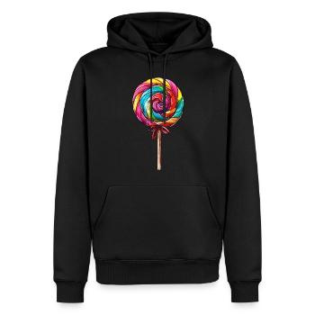 Drôle de bonbons confiserie collations Sweet Tooth - Sweat à capuche Premium bio Homme - noir - Devant - Nico (187cm)