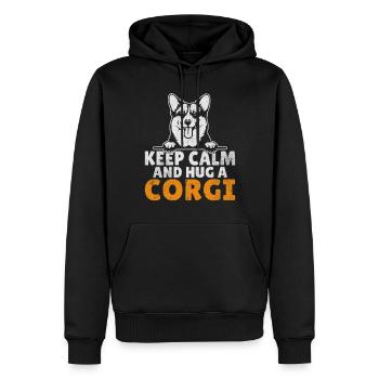 Cadeaux de corgi pour les amateurs de corgi - Sweat à capuche Premium bio Homme - noir - Devant - Nico (187cm)