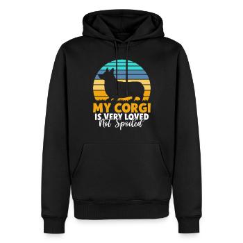 Cadeaux de corgi pour les amateurs de corgi - Sweat à capuche Premium bio Homme - noir - Devant - Nico (187cm)