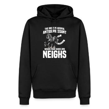 Frison, Garçon, Amour, Cheval, Frison - Sweat à capuche Premium bio Homme - noir - Devant - Nico (187cm)