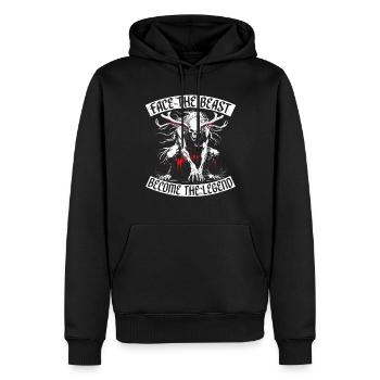 Wendigo Cryptide Affronter la Bête Devenir La Légende - Sweat à capuche Premium bio Homme - noir - Devant - Nico (187cm)