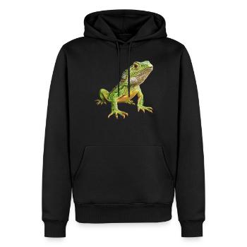 Lézards Lézard - Sweat à capuche Premium bio Homme - noir - Devant - Nico (187cm)