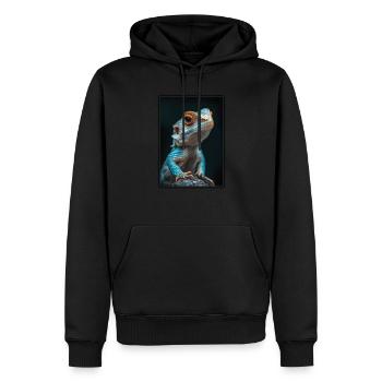 Lézards Lézard - Sweat à capuche Premium bio Homme - noir - Devant - Nico (187cm)