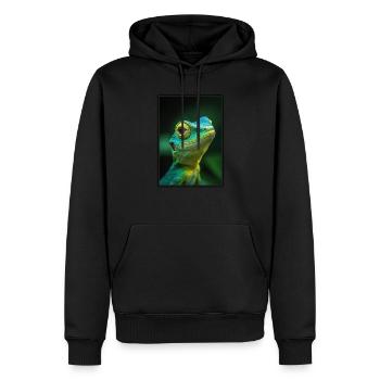 Lézards Lézard - Sweat à capuche Premium bio Homme - noir - Devant - Nico (187cm)