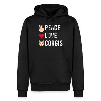 Cadeaux de corgi pour les amateurs de corgi - Sweat à capuche Premium bio Homme - noir - Devant - Nico (187cm)
