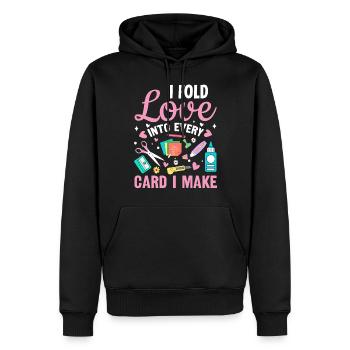 Lustige Bastelkarte machen Bastler Scrapbooking - Männer Premium Bio Hoodie - Schwarz - Vorne - Nico (187cm)