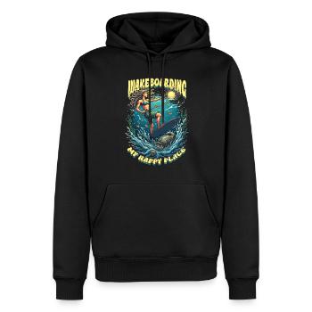 Wakeboarding My Happy Place Wakeboard Wakeboarder - Men’s Premium Organic Hoodie - black - Front - Nico (187cm)