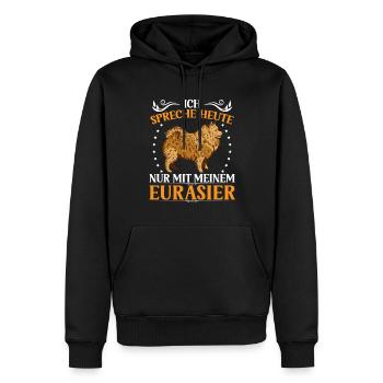Spreche nur mit Eurasier Eurasian Spitz - Männer Premium Bio Hoodie - Schwarz - Vorne - Nico (187cm)
