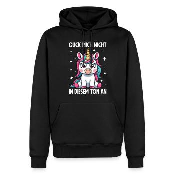 Guck Mich Nicht In Diesem Ton An Einhorn - Männer Premium Bio Hoodie - Schwarz - Vorne - Nico (187cm)