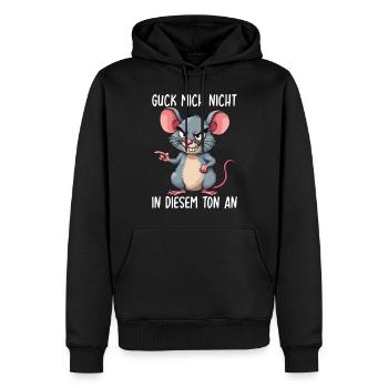 Ne me regardez pas dans ce ton Rats - Sweat à capuche Premium bio Homme - noir - Devant - Nico (187cm)