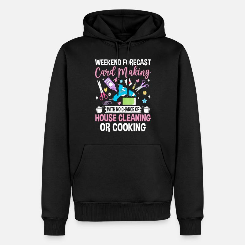 Wochenendvorhersagekarte Lustiges Scrapbooking machen - Männer Premium Bio Hoodie - Schwarz