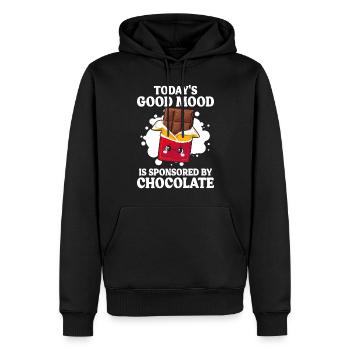 La bonne humeur d’aujourd’hui est sponsorisée par Funny Chocolate - Sweat à capuche Premium bio Homme - noir - Devant - Nico (187cm)